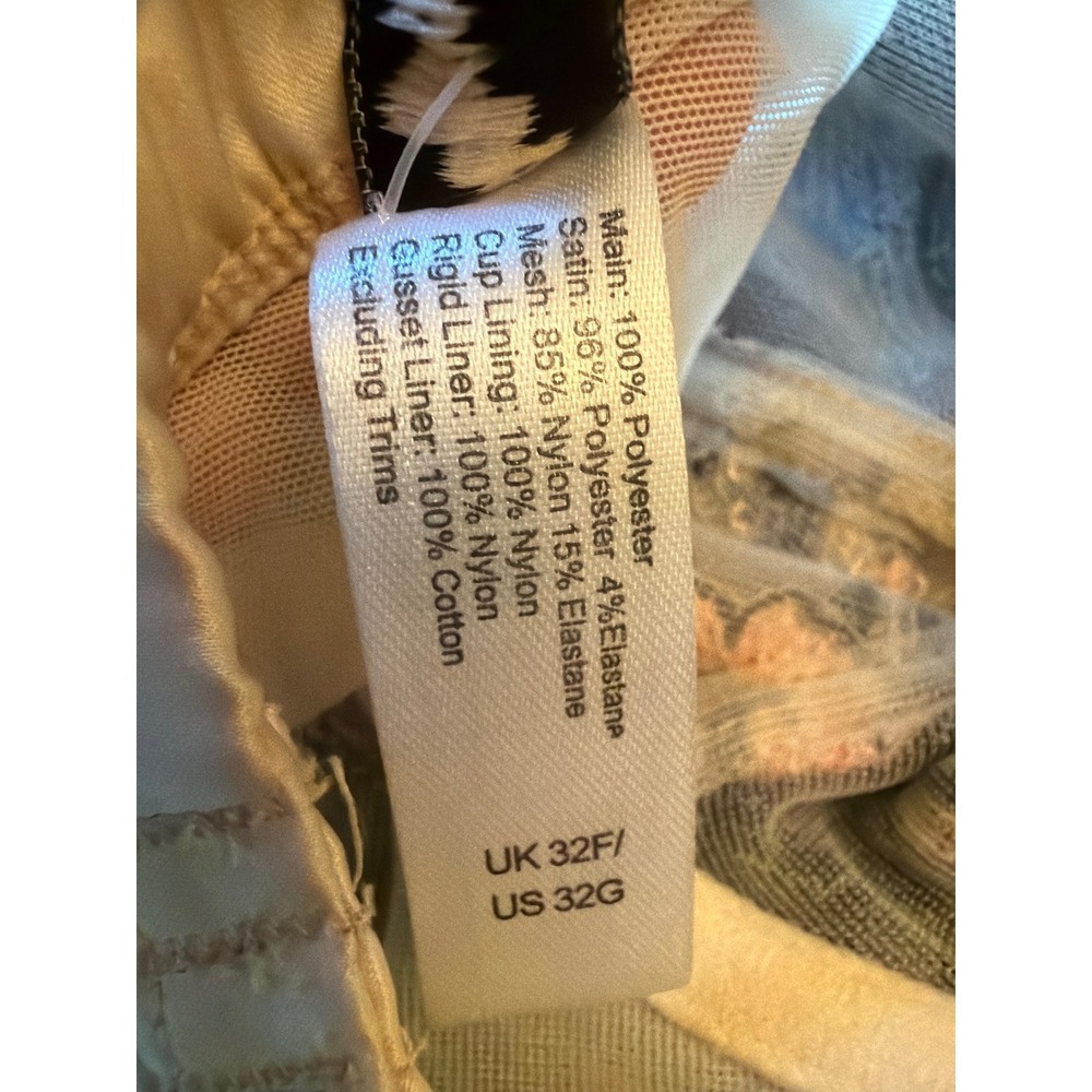 Playful Promises Bodysuit Cream Floral Embroidered Sequin Underwire Mesh 32G - Picture 6 of 6